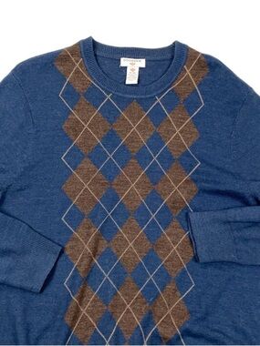 Dockers Men's Navy Argyle Dad-style Crewneck Sweater XL